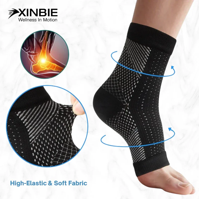 XINBIE Kaos Kaki Terapi Magnetic Neuropathy Cidera Ankle Support Olahraga Dan Penghangat Tourmaline